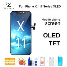 OLED-экран Amoled для iPhone X XS MAX XR 11, ЖК-дисплей 11 Pro Max, сенсорный OLED-экран в сборе, сменная рамка, с инструментами 2024 - купить недорого