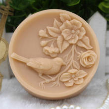 New Product!!1pcs Small Bird with Flower (zx281) Food Grade Silicone Handmade Soap Mold Crafts DIY Mould 2024 - buy cheap