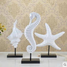 Mediterranean style, conch sea horse starfish crafts, home office restaurant bar table decoration gifts 2024 - buy cheap