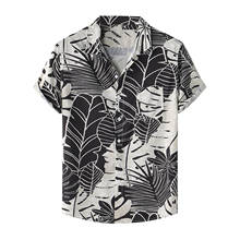 Fashion Casual Streetwear Shirt Men 2021  Summer New Arrival Tops Male Huge Leaf  Printed Pockets Short Sleeve  Shirts Camisa 2024 - buy cheap