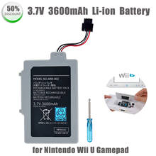 Batería recargable de repuesto para Nintendo Wii U, 3,7 V, 3600mAh, nueva actualización 2024 - compra barato