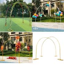 Estantería geométrica de hierro para eventos, estante de flores con arco de gran escenario, pérgola, boda, pueblo romántico 2024 - compra barato