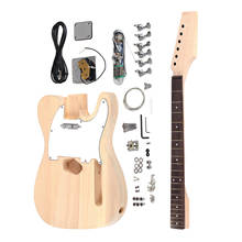 Kit de cordas para guitarra elétrica de madeira, faça você mesmo, instrumento de corda com madeira jacarandá, placa de dedo de bordo, peças de reposição para amigos 2024 - compre barato