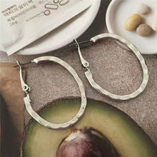 Женские серьги-кольца овальной формы с золотым и родиевым покрытием, модные простые ювелирные изделия в Корейском стиле, новинка 2020 2024 - купить недорого