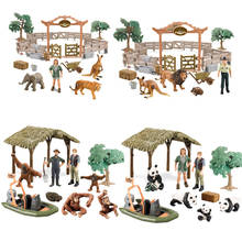 Figuras de acción de animales salvajes para niños, juguete educativo de simulación, orangután, Panda, regalo para bebé 2024 - compra barato