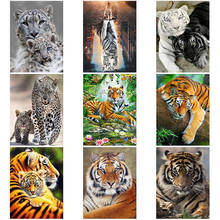 Diy 5D Diamond Painting Tiger Cross Stitch Scenery Full Round Drill Animals Diamond Embroidery Mosaic Manual Art Home Decor Gift 2024 - buy cheap