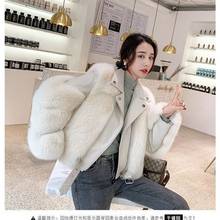 Winter Women Faux Fox Fur Coat Luxury Fur Coat Loose Lapel OverCoat Thick Warm  Female h Coat Q25 2024 - buy cheap