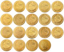 France 20 France (1832-1848 AB)18PCS Gold Plated Copy Decorative Coin 2024 - buy cheap