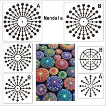 Mandala Dotting Template Hollow Mandala Stencils Rocks For Drawing Fabric Wall Art Painting Tools DIY Home Paint Craft supplies 2024 - buy cheap