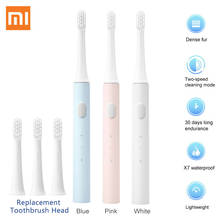 Xiaomi mijia t100 sonic escova de dentes elétrica mi inteligente escova de dentes colorido usb recarregável ipx7 à prova dwaterproof água para escovas de dentes cabeça 2024 - compre barato