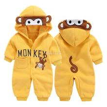 Baby Thick Autumn Winter Romper Newborn Boys Girls Cute Monkey Hooded Jumpsuits Infants Climbing Clothes 2024 - buy cheap