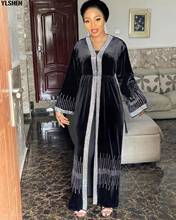 Velvet African Dress for Women New Dashiki Autumn Africa Clothing Plus Size Muslim Long Dresses Top Quality Robe Africaine Femme 2024 - buy cheap