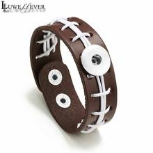 USA Football Baseball Bracelet 315 Hand Woven Really Leather Fashion Bangle 18mm Snap Button Charm Jewelry For Women Men Gift 2024 - buy cheap