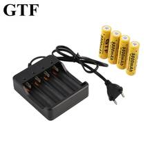 GTF-batería recargable de iones de litio, 18650, 3,7 V, 9800mAh, 1 cargador de batería UE/EE. UU. Para linterna, producto electrónico, 4 Uds. 2024 - compra barato