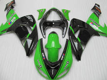 Kit de carenado de motocicleta para KAWASAKI Ninja ZX10R 06 07 ZX 10R 2006 2007 ABS, carrocería negra brillante verde + regalos KA29 2024 - compra barato