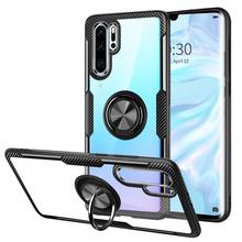 For Huawei P40 Lite 5G Mate 30 Magnetic Metal Ring Stand Holder Case For Honor X10 30 Pro Silicone Frame Transparent Back Cover 2024 - buy cheap