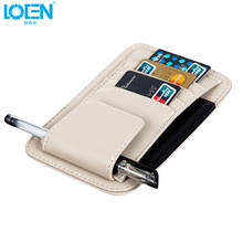 LOEN 1* Sun Visor Multifunction PU Car Card Package Holder Glasses Storage Pen Organizer Car Hanging Bag Auto Accessories Pocket 2024 - buy cheap