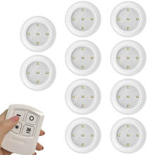 Luz LED regulable para debajo del armario, iluminación de Puck con batería, Control remoto, para Cocina 2024 - compra barato