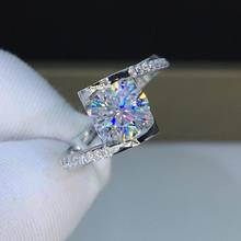 Anel de dedo au750 moderna, joias para mulheres, anéis de casamento para noivas, cristal brilhante, acessórios de moda, anel ajustável 2024 - compre barato