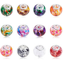 10Pcs Flower Style Large Hole Glass Beads Charms Bulk Fit Pandora Bracelet European for Jewelry Making Women DIY Keychain Charm 2024 - buy cheap