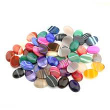 5pcs Natural Stone Striped Agates Cabochon Beads Egg Shape Loose Beads for Jewelry Making DIY Necklace Ring Earrings Accessories 2024 - buy cheap