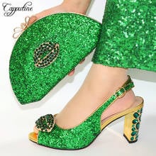 Latest Fashion Italian Kiss Stones Decoration Shoes With Matching Bag Set Summer Women's Party Shoes And Bags Set For Wedding 2024 - buy cheap