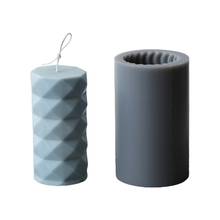 3D Cylinder Stripe Wave Candle Mold Silicone Clay Soap Mould for Making Soy Wax Beeswax Candles Handmade Art Craft Supplies 2024 - buy cheap