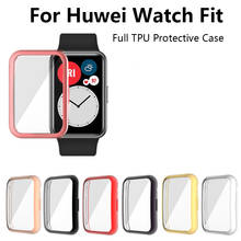 Funda protectora suave de TPU para Huawei Watch Fit, funda protectora de pantalla completa, chapada en parachoques, para Huawei Fit Watch 2024 - compra barato