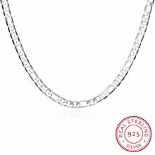Lekani 925 Sterling Silver Men Necklace Jewelry Wholesale Silver 6mm 20'' 50cm Trendy Long Figaro Chain Necklace Fine Jewelry 2024 - buy cheap