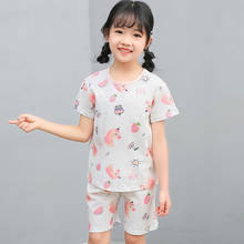 Conjunto de pijama de unicórnio para meninos e meninas, roupas de dormir para crianças, dinossauro e carrinhos de unicórnio, verão, 2021 2024 - compre barato