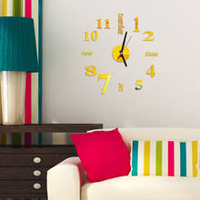 Relógio de parede com adesivo espelhado, relógio de parede autoadesivo removível para decoração da casa e sala de estar, relógio de quartzo com agulha 2024 - compre barato