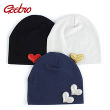 Gorro do bebê do bebê do gorro do gorro do gorro dos gorros do algodão cor sólida com acessórios do heartshape quente primavera outono para 0-3 mês 2024 - compre barato