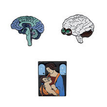 Madonna e criança broche leonardo da vinci pintura pinos madonna litta e órgãos humanos esmalte cérebro emblema lapela pino presentes 2024 - compre barato