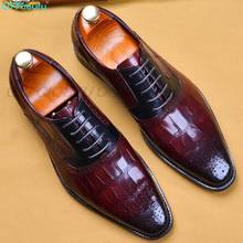 Sapatos sociais vintage italianos de alta qualidade, calçado oxford de couro genuíno para homens, uso em casamento e escritório, 2019 2024 - compre barato