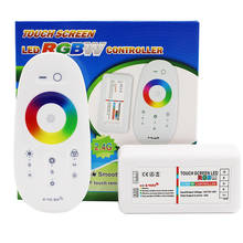 Controlador remoto 2.4g dc12/24v 18a da tira do diodo emissor de luz para a tira conduzida blyn 16 milhões do painel de toque do rf da cor