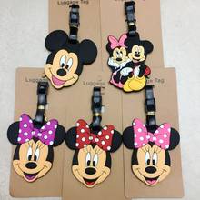 Disney etiqueta do desenho animado do mickey mouse para viagem, bagagem de pvc, etiqueta portátil da disney 2024 - compre barato