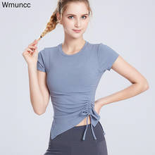 Wmuncc дышащие спортивные футболки для йоги женские футболки для бега спортивные эластичные спортивные футболки футболка спортивная одежда с коротким рукавом быстросохнущая 2024 - купить недорого