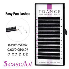 TDANCE 5pcs/lot  Rapid Blooming Volume Eyelash Extensions self fanning Fast Fan Individual Lashes Rapid Automatic Blooming 2024 - buy cheap