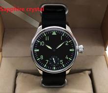 Relógio masculino com cristal de safira, mostrador preto asiático de 6498 17 joias, relógio mecânico com movimento mecânico, luminoso verde, estrutura mecânica 2024 - compre barato