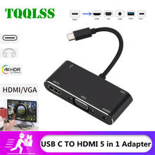 Кабель-переходник с USB C на HDMI, кабель-преобразователь с Type C на VGA USB HDMI для MacBook, Samsung Galaxy S9/S8, Huawei, кабель с USB 3,1 на HD 2024 - купить недорого