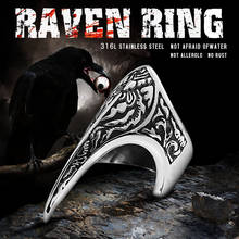 Anel masculino de aço soldado vintage punk olecranon, anel de amuleto viking de personalidade em aço inoxidável 316l, anel de joias requintado 2024 - compre barato