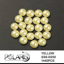 Polaris AAAAA Half Round Hotfix Rhinestone Strass Flatback Ceramic Pearl Beads Rhinestones Iron-on For DIY Clothing Decor 2024 - buy cheap