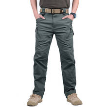 Брюки-карго IX9 мужские тактические, армейские штаны в стиле милитари, спецназ, повседневные Стрейчевые Хлопковые Штаны с множеством карманов 2024 - купить недорого