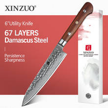 XINZUO 6 inch Utility Knife Japanese Damascus Steel vg10 Kitchen Knives Professional Handmade Chef Peeling knife Rosewood Handle 2024 - buy cheap