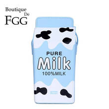 Boutique De FGG Novelty Fruit Print Milk Box Designer Handbags Women Shoulder Bags Ladies Daily Casual Crossbody Bag 2024 - buy cheap