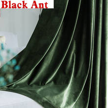 Cortina de lujo de tela de terciopelo para sala de estar, persiana opaca de color verde para Hotel, Wiondow, dormitorio, cocina, X-ZH463 #40 2024 - compra barato