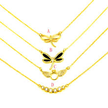 Borboleta imperial coroa pingente colar romântico infinitetiny cúbico zircônia cor de ouro moda jóias para mulher 2024 - compre barato