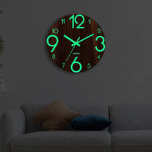 Wooden 3D Wall Clock Modern Design Luminous Number Hanging Clocks Quiet Glowing in Dark Living Room Decoration Wall Watch Silent 2024 - buy cheap