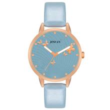 Montre Femme модные дизайнерские женские кварцевые часы с принтом бабочки, кожаные Наручные часы, качественные повседневные женские часы Zegarek Damski 2024 - купить недорого