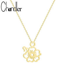 Chandler Hibiscus Necklace Rosemallows Hawaiian Flower Layering Summertime Necklaces For Her Mothers Day Drop Shipper 2024 - buy cheap